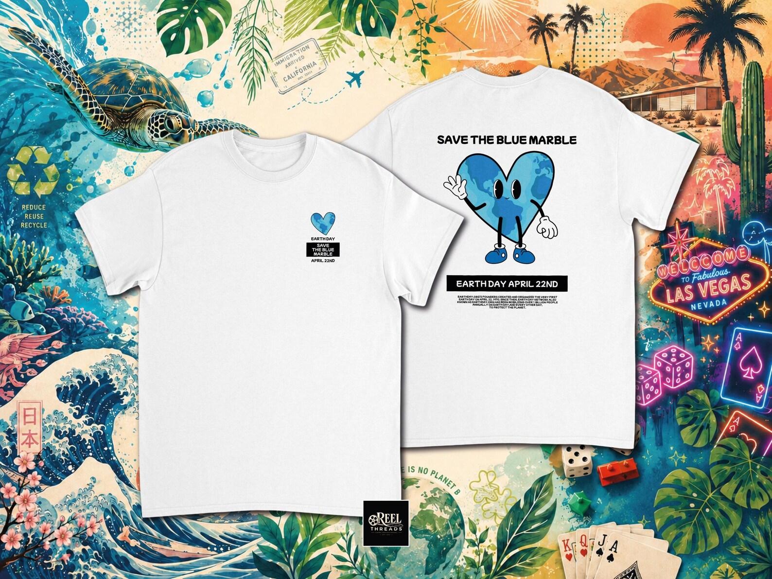 T shirt | Save the Blue Marble | | Mother nature shirt | Planet Earth tee | Blue Marble shirt | Nature shirt | Wildlife | Earth day T shirt 2XL