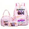 Kpop Witch Hunter Backpack Lunch Bag Pencil Case Set Student Animation Fashion School Bag Pencil Case Lunch Bag
