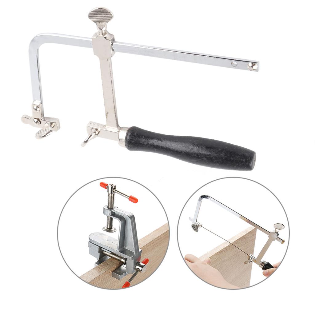 Jewelers Sawbow Saw Frame 12 Blades & Mini Bench Vise with Clamp Jewelry Making DIY Craft Tool