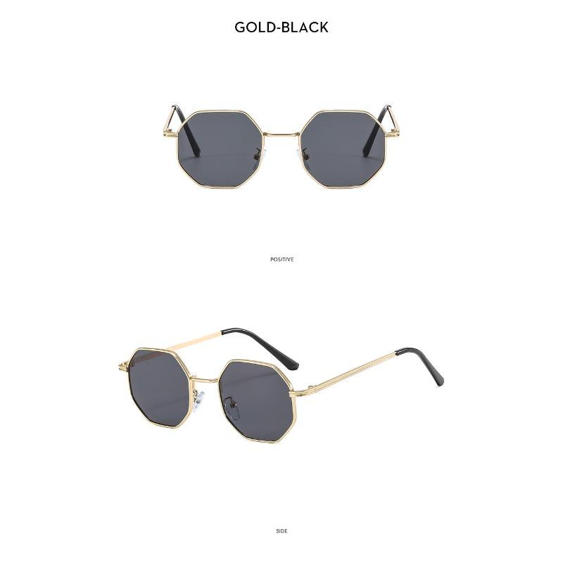 New Style Fashion Style Women's Sun Glasses Metal Material Polygonal Glasses Frame Sun Glasses Neutral Fashion Style Outdoor Driving Use Travel UV