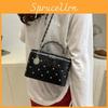 Mini Box Chain Bag With Zipper Closure For Daily Street Style Fashion
