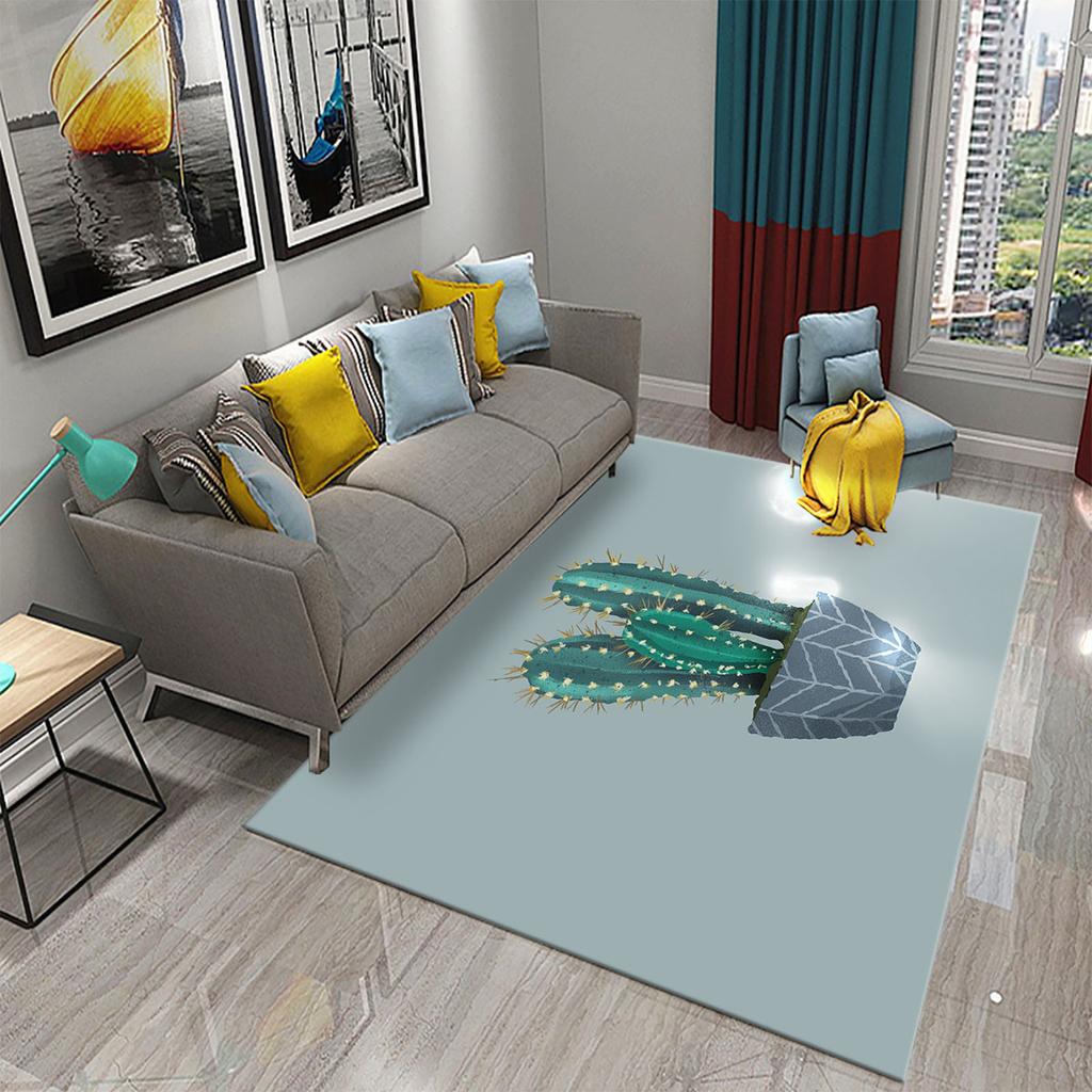 3D Cartoon Cactus Carpet for Kitchen Anti-slip Mat Gift Modern Living Room Balcony Bedroom Bathroom Carpet Door Hallway Area Mat
