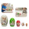 Wooden Nesting Dolls, 5-Piece Hand-Painted Russian Style Spring Rabbit Figurine for Dining Table Holiday Home N5J7