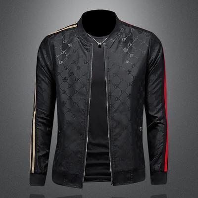 New Style Stand Collar Jacket Mens European Fashion Trend Casual Printed Plus Size Outerwear JK8979
