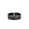 Handmade Adjustable Open Ring In Sterling Geometric Asymmetrical Design Inspired By Classical Chinese Landscape Guan