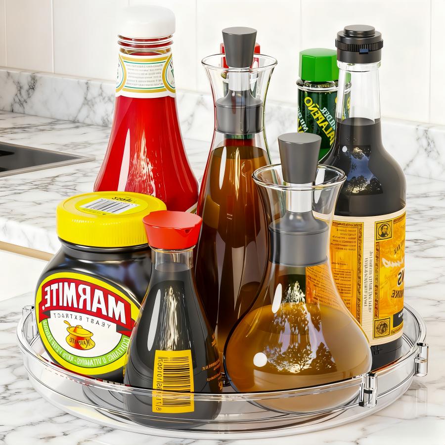 Drehbarer Gewürzständer und Gewürzdrehteller für die Küchenaufbewahrung