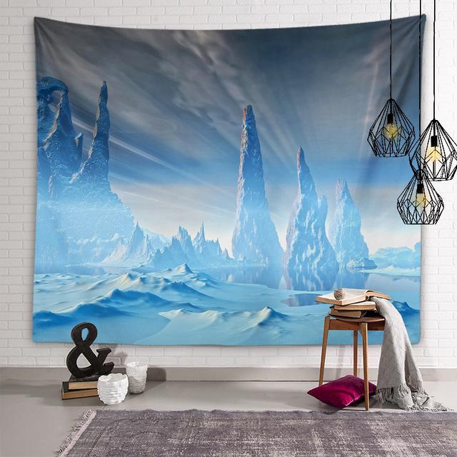 Zimní sněhová vločka vzor ledu Nástěnná dekorace Tapiserie Nástěnné umění Osobnost Tapiserie Obývací pokoj Ložnice Pokoj Domácí dekorace