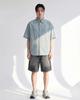 APOSTROPHE COMMA Pentagon Elastic Waist Denim Half Pants_Washed Black