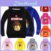Roblox Red Nose Childrens Cartoon Print Hoodie Sweater Long Tops Sleeve