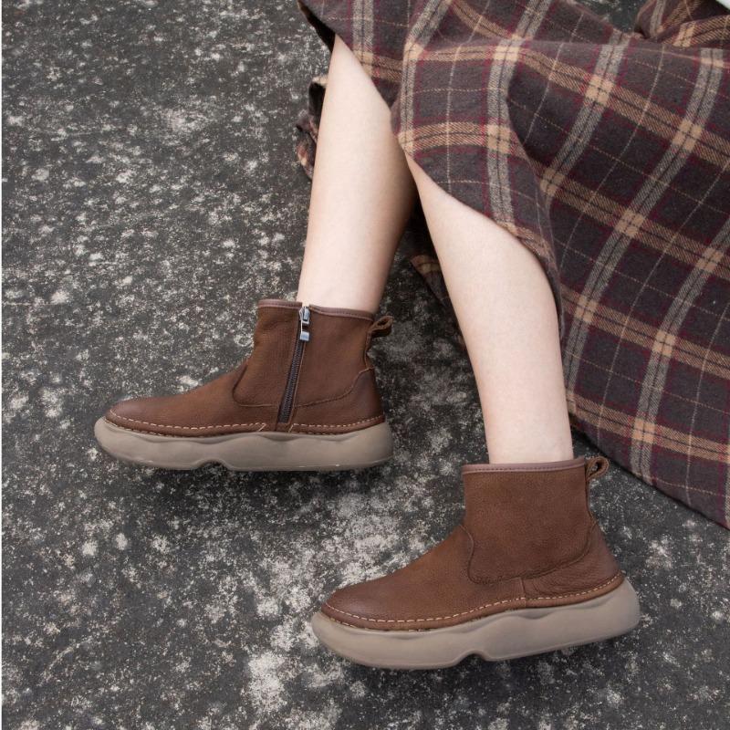 Retro Short Boots Martin Boots Casual Snow Boots Thick Bottom Women's Boots