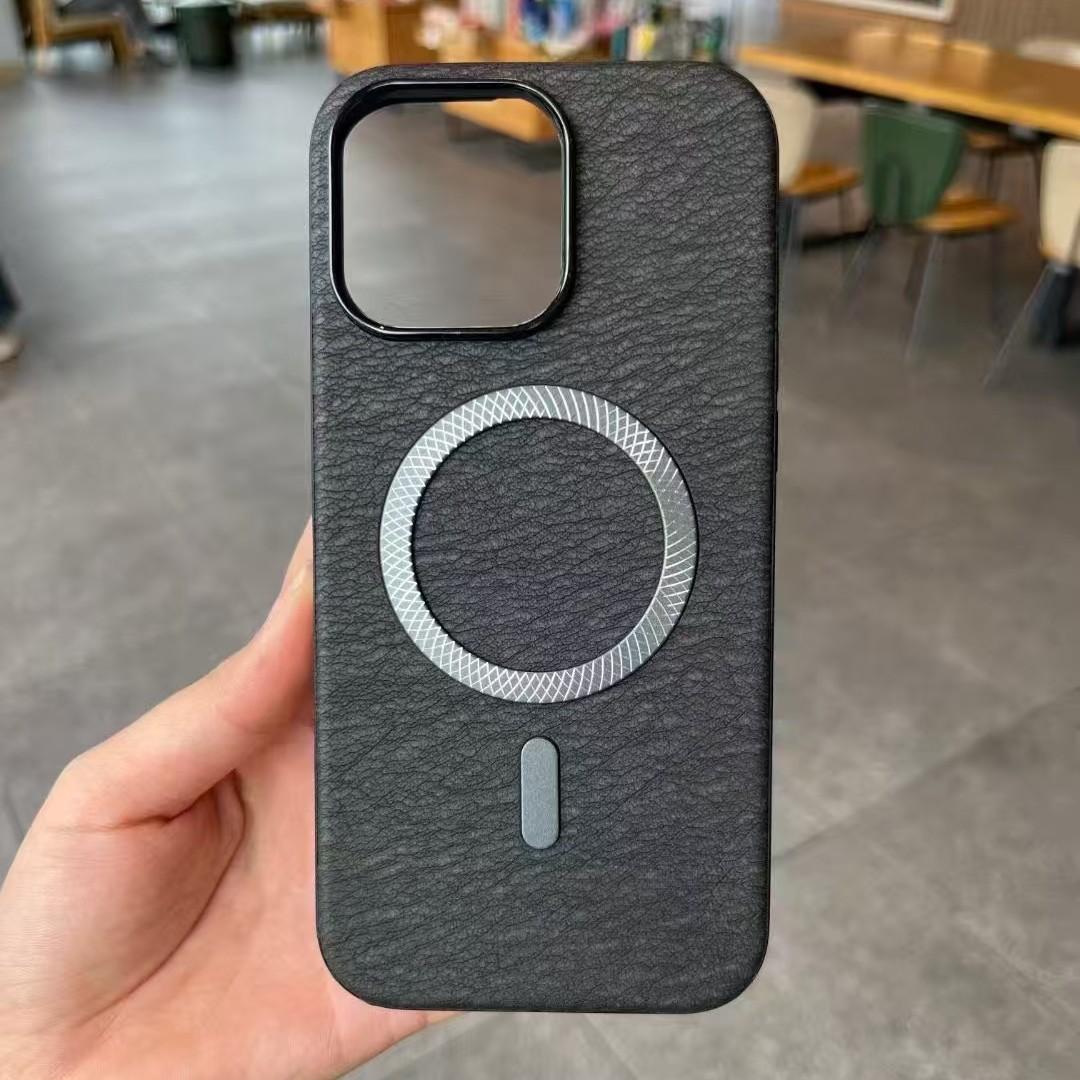 

Простой и подходящий для iPhone16pro магнитный изогнутый оловянный чехол Apple 15/14 с полной упаковкой, защищающий от падения и скольжения Apple 16Plus чёрный