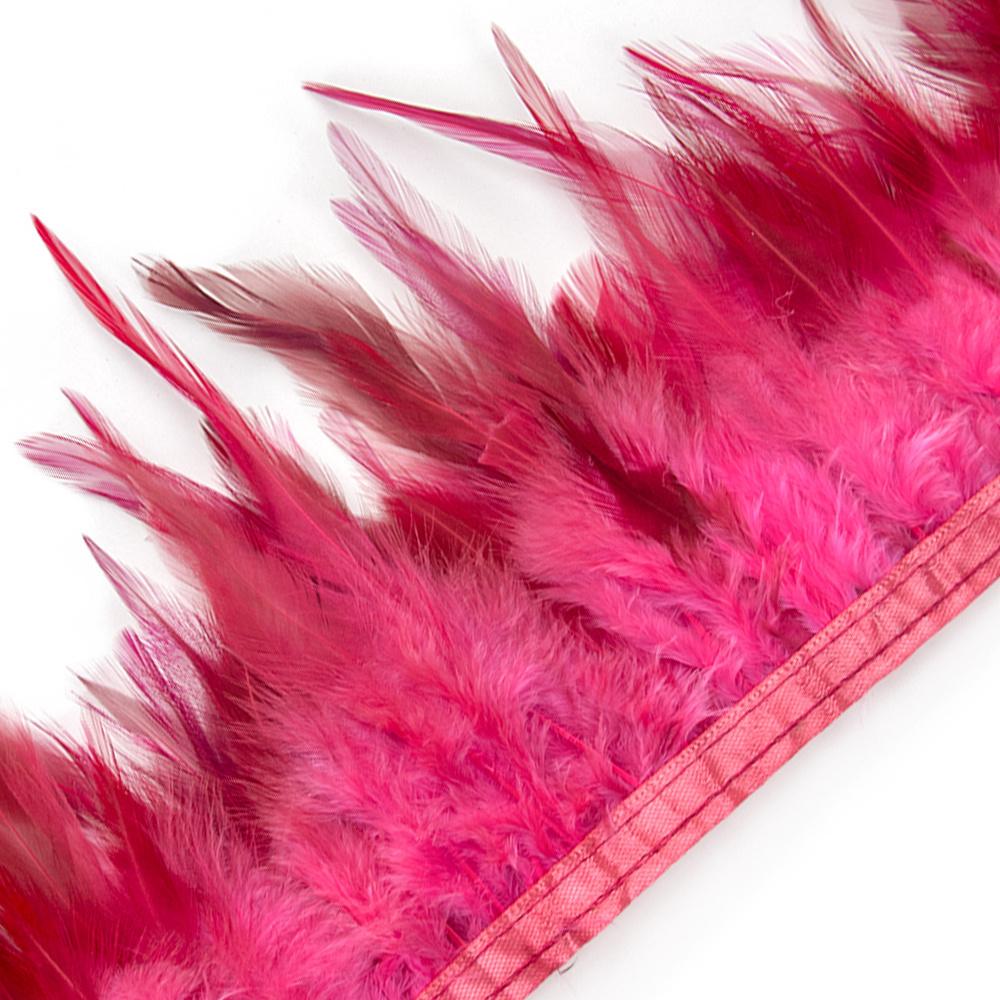 Dyeing Rooster Feathers Trim 4-6Inch Chicken Feather Fringe Ribbon for Clothing Accessories Wedding Decoration Plumas for Crafts