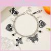 Gothic Dark Series Skull Bracelet With Alloy Drop Pendant For Men Women Gift Jewelry