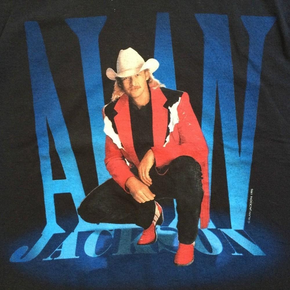 Vintage 1995 Alan Jackson black short sleeve tour t-shirt 16D29 Unisex T-Shirt S