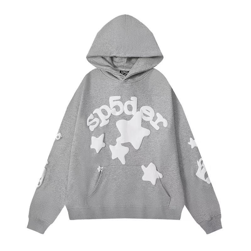 Felpa con cappuccio per coppia Sp5der cantante hip hop Young Thug stampa stessa lettera 555555