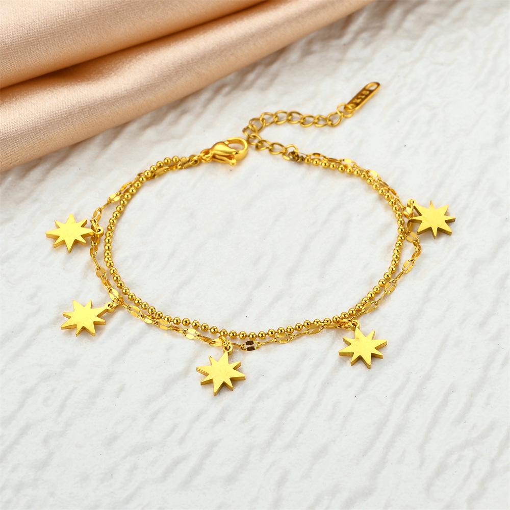 Korean Titanium Steel Four-Leaf Clover Bracelet - Women's Fashion, Versatile & Non-Fading Jewelry