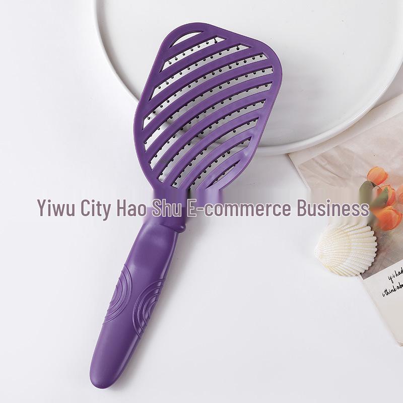 Dual-Use Candy Ribs Comb: Wet/Dry Hollow Scalp Massage & Volume Styling Comb
