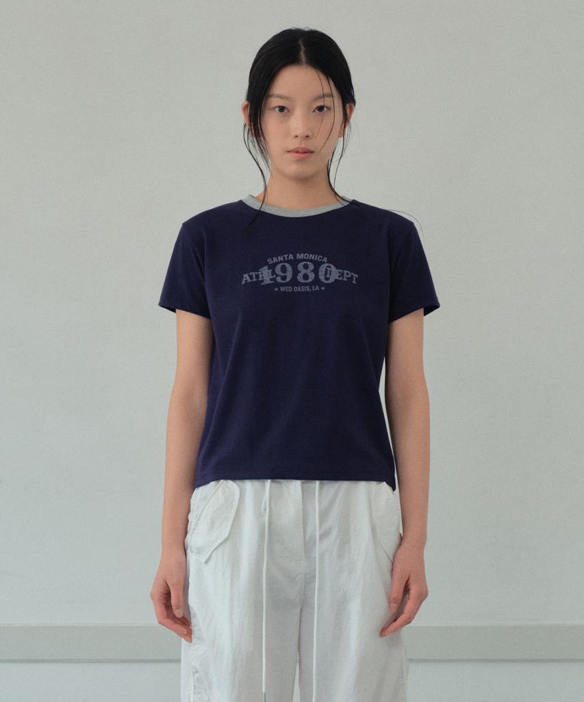 Wednesday Oasis For Woman Monica Ringer Half T-Shirt_Navy(Wb6Tp30)