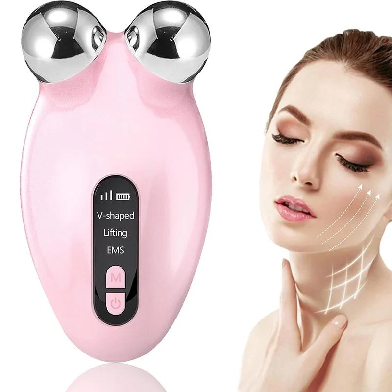 EMS Facial Massager Roller Microcurrent Face Lifting Machine V-Face Roller Massager Skin Rejuvenation Anti-Wrinkle Beauty Device