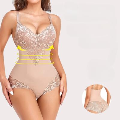 Women Sexy One Piece Lace Lingerie Thin Breathable Bodysuit Tummy Control Butt Lifting Shapewear Seamless Underwear