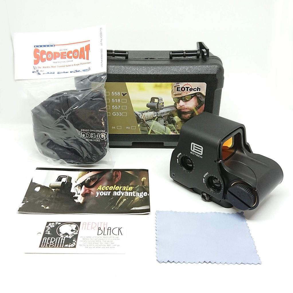 Latest Improved Lens EO EXPS3 Type Replica Dot Holographic Latest Realistic QD Lever 558 [AERITH BLACK] Bright, Sight, Sight, Engraving, (Black BK)