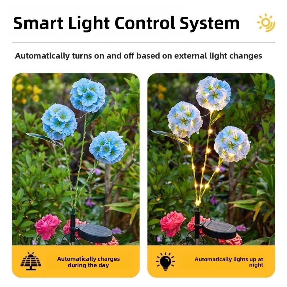 with 3 Head Simulation Flower Lamp Waterproof Landscape Light Solar Flower Light Courtyard