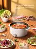 220 V Antihaft-Elektro-Kochmaschine Multikocher 3-l-Bratpfanne Haushalts-Hot Pot mit Dampfgarer zum Dämpfen von Speisen Reiskocher