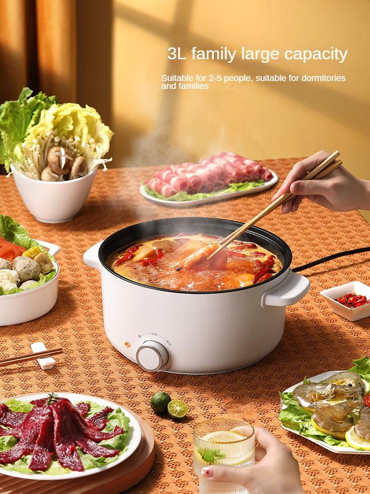 Mașină de gătit electrică antiaderentă 220V Arată multiplă 3L Tigaie de uz casnic Oală fierbinte cu aburi pentru gătit alimente cu aburi Orez