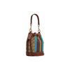 Coach Dempsey 14 Striped Pattern Drawstring Closure Fabric With Leather Bucket Bag Women bags Khaki CC318-IME7V