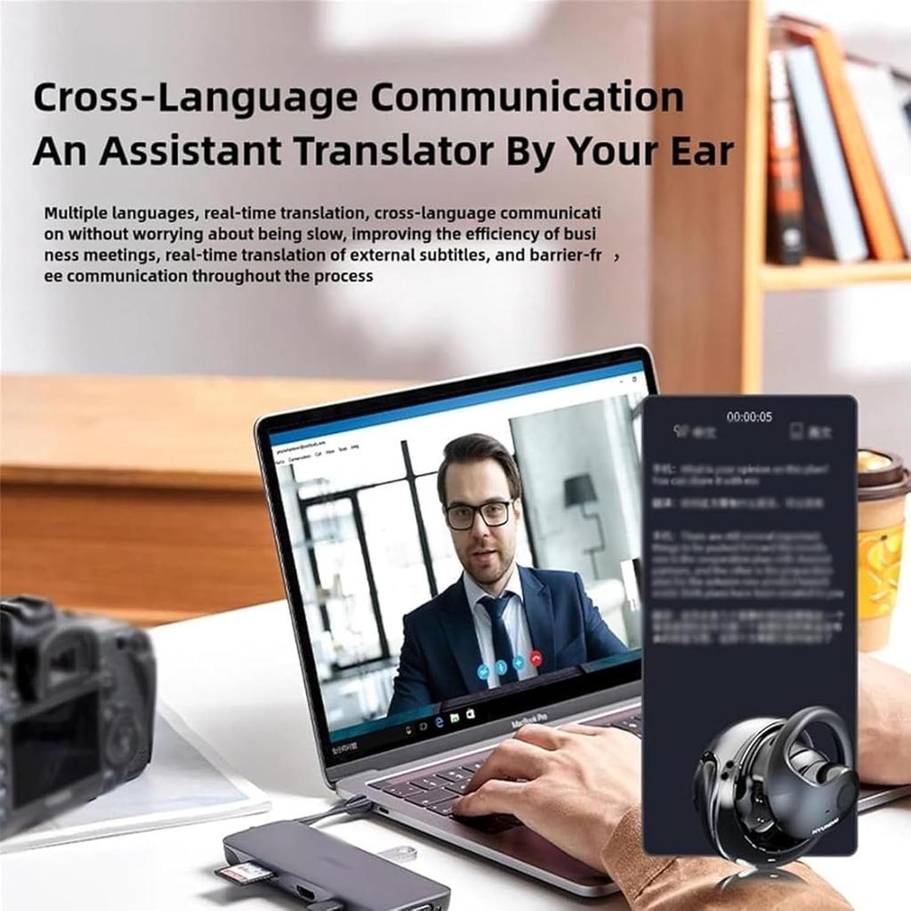 Hy-Undai Hy-T26 Pro Language Translator - New Translation Headphones Wireless High Precision Translation Headphones Support 75 Languages Play Music