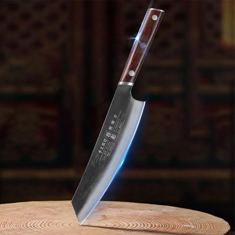 8 Inch Kiritsuke Knife Sharp Chef Cleaver Sashimi Slicing Sushi Handmade Forged Longquan Kitchen Knife Wood Handle Cooking Tools