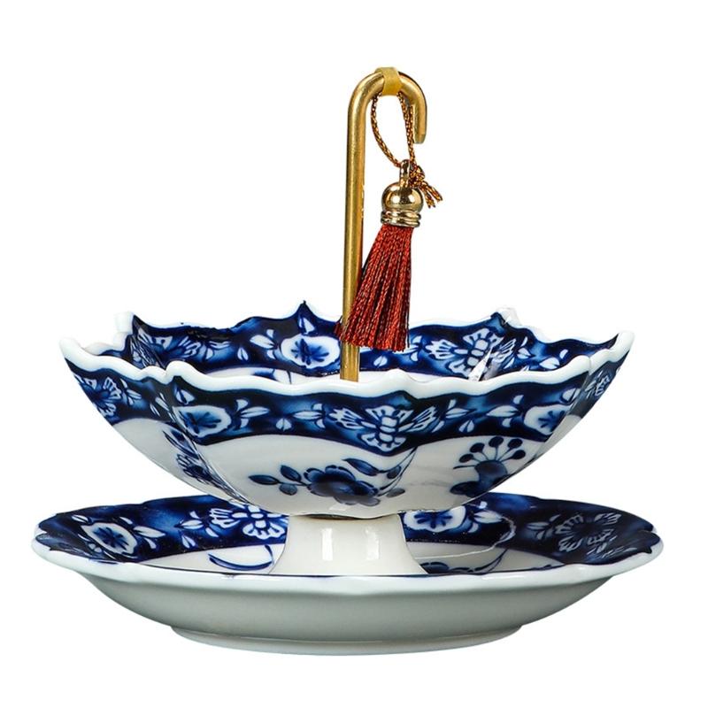 Umbrella Shape Strainer Blue and White Porcelain Tea Infuser For Tea Ceremonies And Everyday Brewing