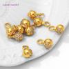 18K Gold Plated Inlaid Zircon Ball Pendant Charms,Brass Decorative Pendants,Charms For Bracelet,DIY Jewelry Making Accessories