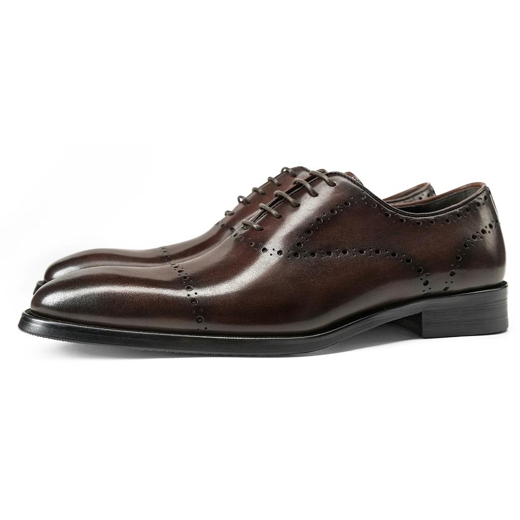 Fashion Luxury Italian Mens Wedding Dress Shoes Genuine Leather Handmade Brogue Wingtip Oxford Shoes Black Brown Formal Shoes for Men