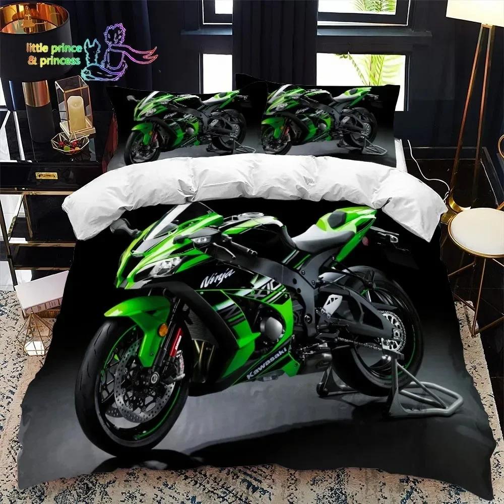 Motorradfahrer 3D Bettbezug Bettwäscheset Bettdecke Leinen Kissenbezüge Heimdeko Einzel Doppel Twin King Queen