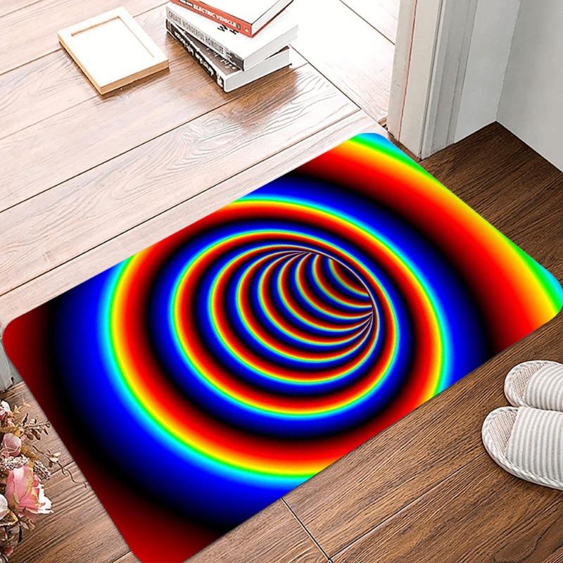 3D Illusion Printing Non-Slip Small Rug Waterproof Easy To Clean Floor Mat for Indoor Outdoor Use Durable Home Decorate Fashion