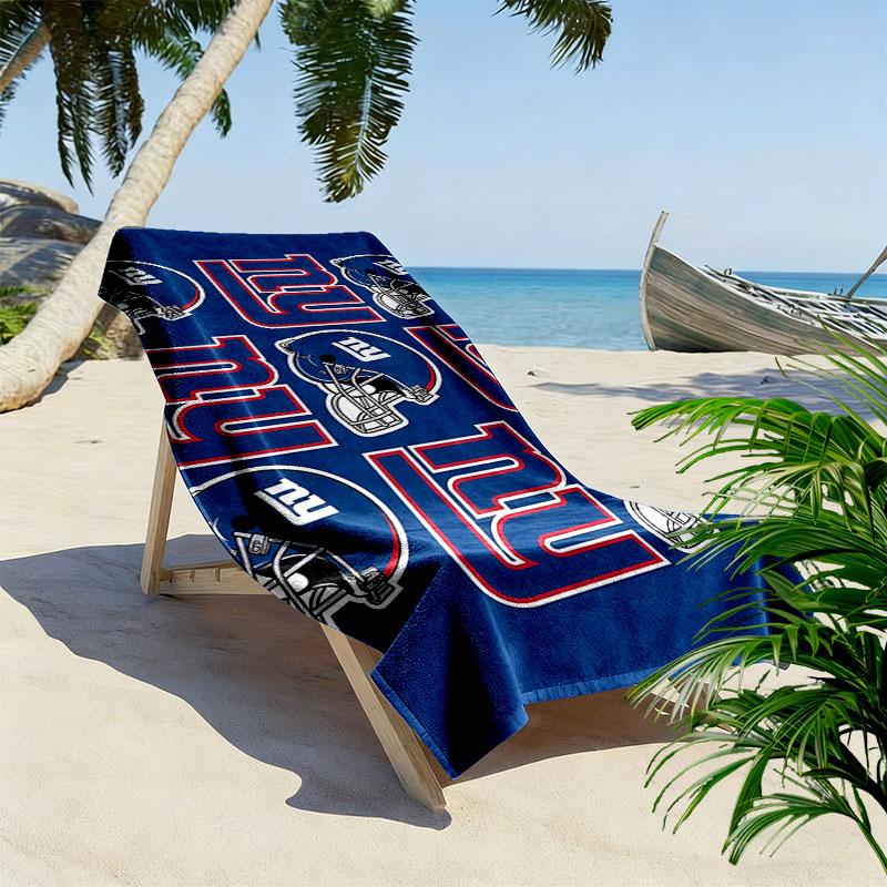 New York Giants Print Beach Towel, Large Soft Quick Dry Towel for Beach Camping Swimming