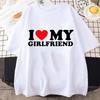 I Love My Girlfriend Print T Shirt Tees For Unisex Casual Loose Jogging Short Sleeve T Shirt For Summer Spring Summer Sport Tops