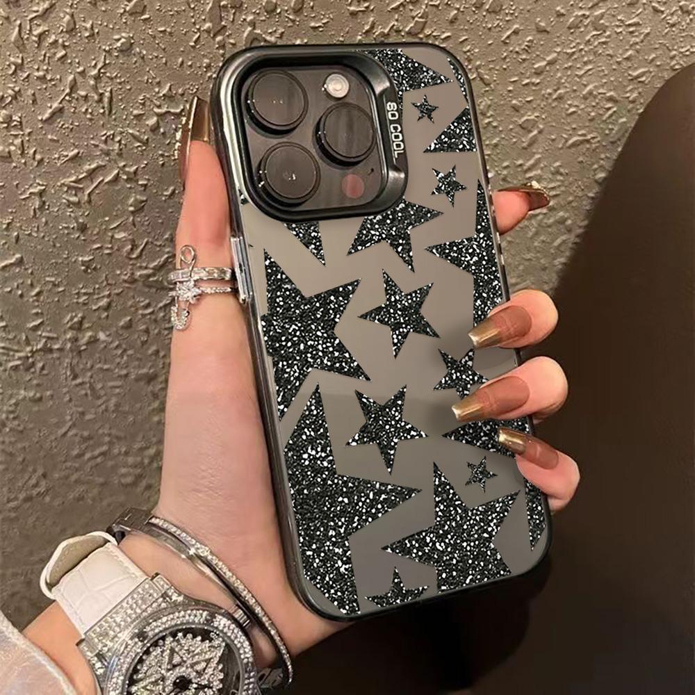 Luxury INS Star Phone Case For iPhone 17 16e 16 15 14 13 12 11 Mini Pro Max X XR XSMAX 8 7 Air Plus Anti Fall Matte Back Cover