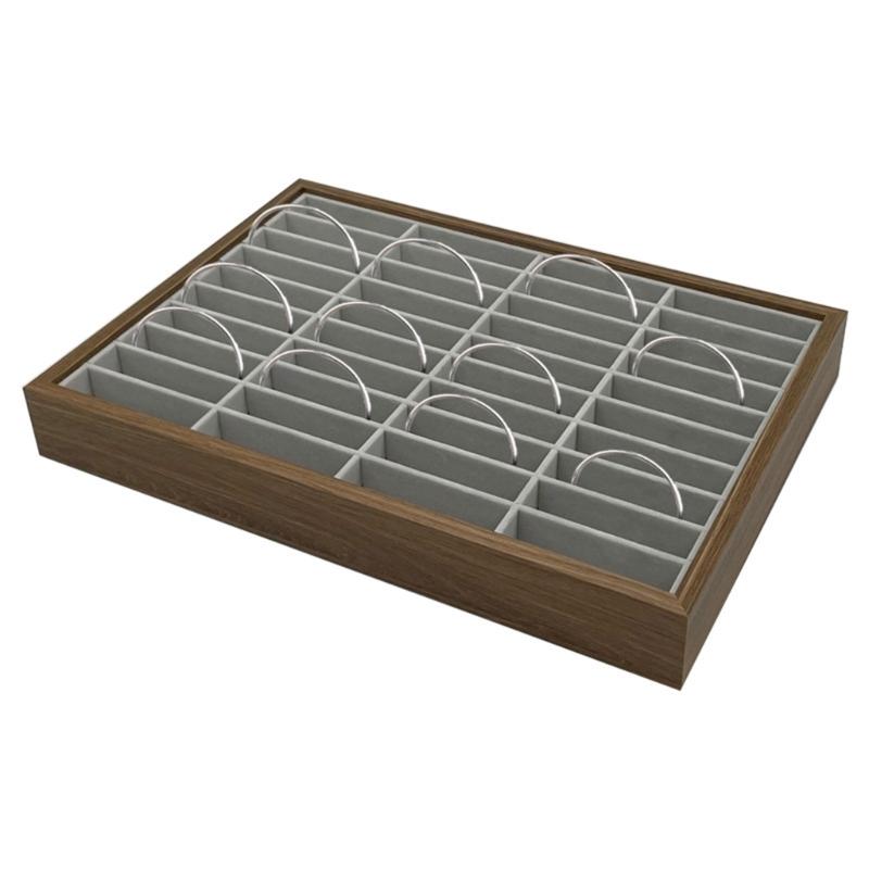 40 Slot Wooden Bracelet Display Tray Elegant Jewelry Organizers Jewelry Showing Stand for Boutique and Home Decorating
