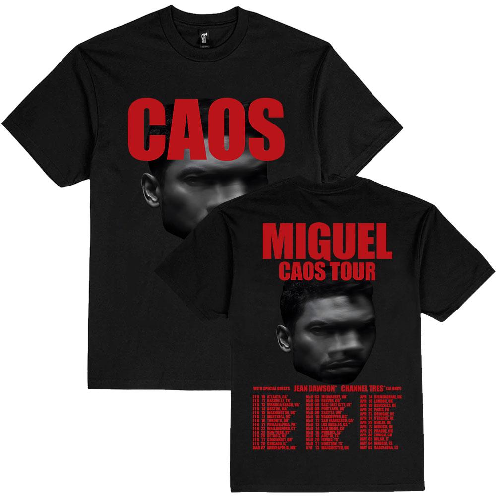 MIGUEL CAOS Tour 2026 Tshirts Cotton Short Sleeve Loose T-shirt Unisex Tee Hip Hop Graphic Printing T Shirt Tees
