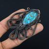 Copper Turquoise 999 Copper Wire Wrapped Pendant, Handmade Pendant Gemstone Jewelry, Gifts For Wife Brand New Pendant