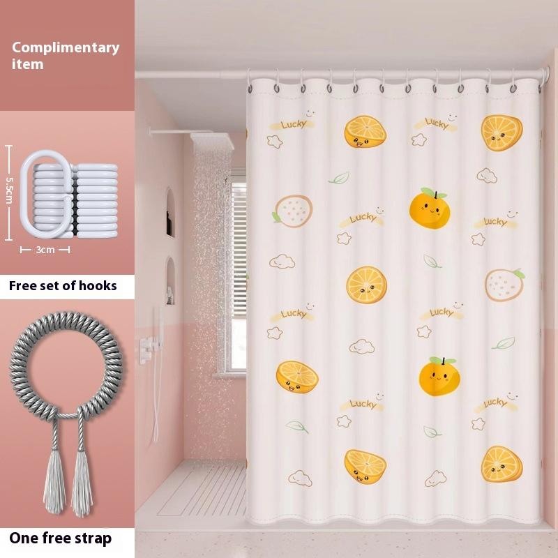 

Waterproof Bathroom Shower Curtain Mold-proof No Need Drilling Holes Toilet Cover Curtain for Bathroom Shower Partition Curtain