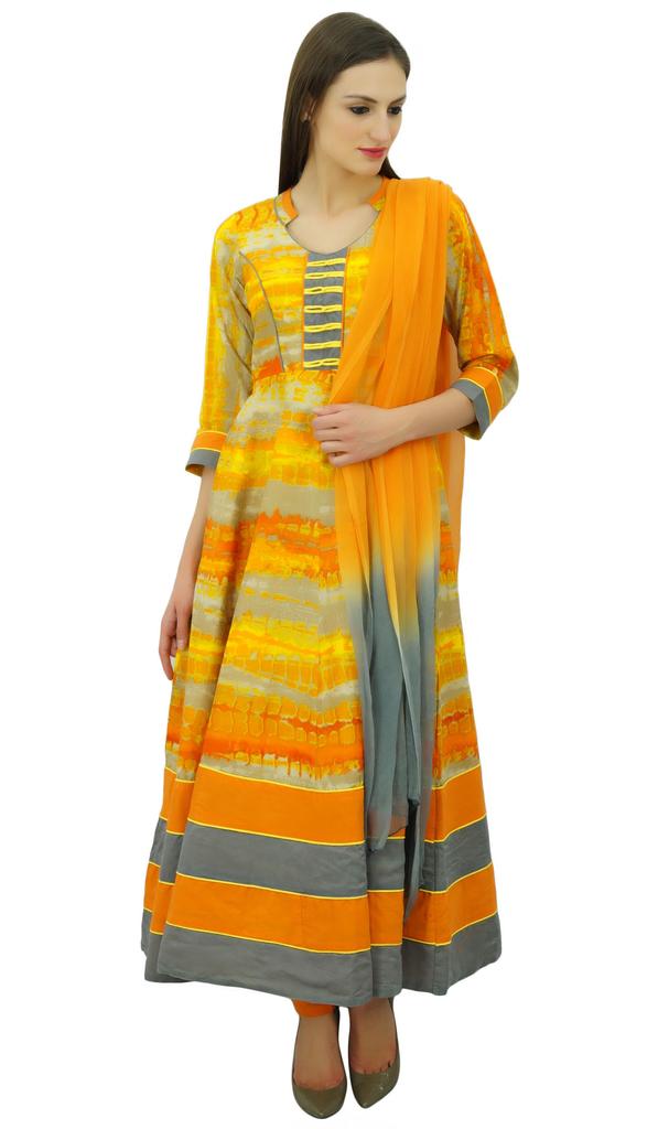 Atasi Women'S Designer Cotton Anarkali Salwar Kameez Indian Suit With