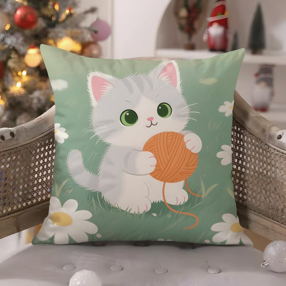 Love cats home decor pictures Pillow Case Comfort Sofa Bed Silky elegant Invisible zipper Decorative cushion cover