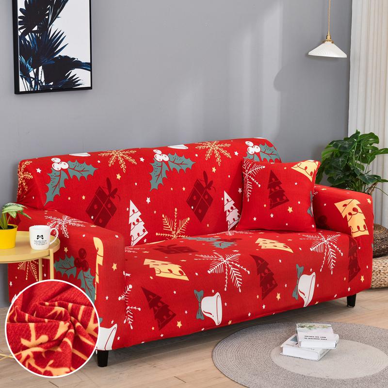 Christmas Sofa Slipcovers Stretch Sofa Cover for Living Room Kids Pets All Inclusive Couch Cover Non Slip Furniture Protector