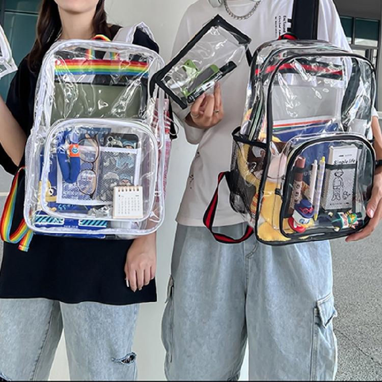 Fashion Bookbags Waterproof Clear Bags Teens Student Schoolbag Casual Bags