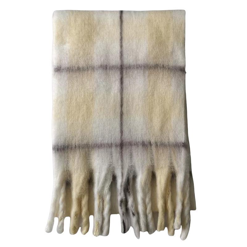 

Зимний новый высококачественный утолщенный теплый шарф женский зимний шарф-пуловер мягкий и удобный шарф-шаль жёлтый