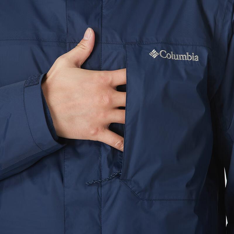 Columbia Hiking Logo Outdoor Casual Sports Zip-Up Hooded Waterproof Warm Jacket Men Jackets Blue WE6508-464