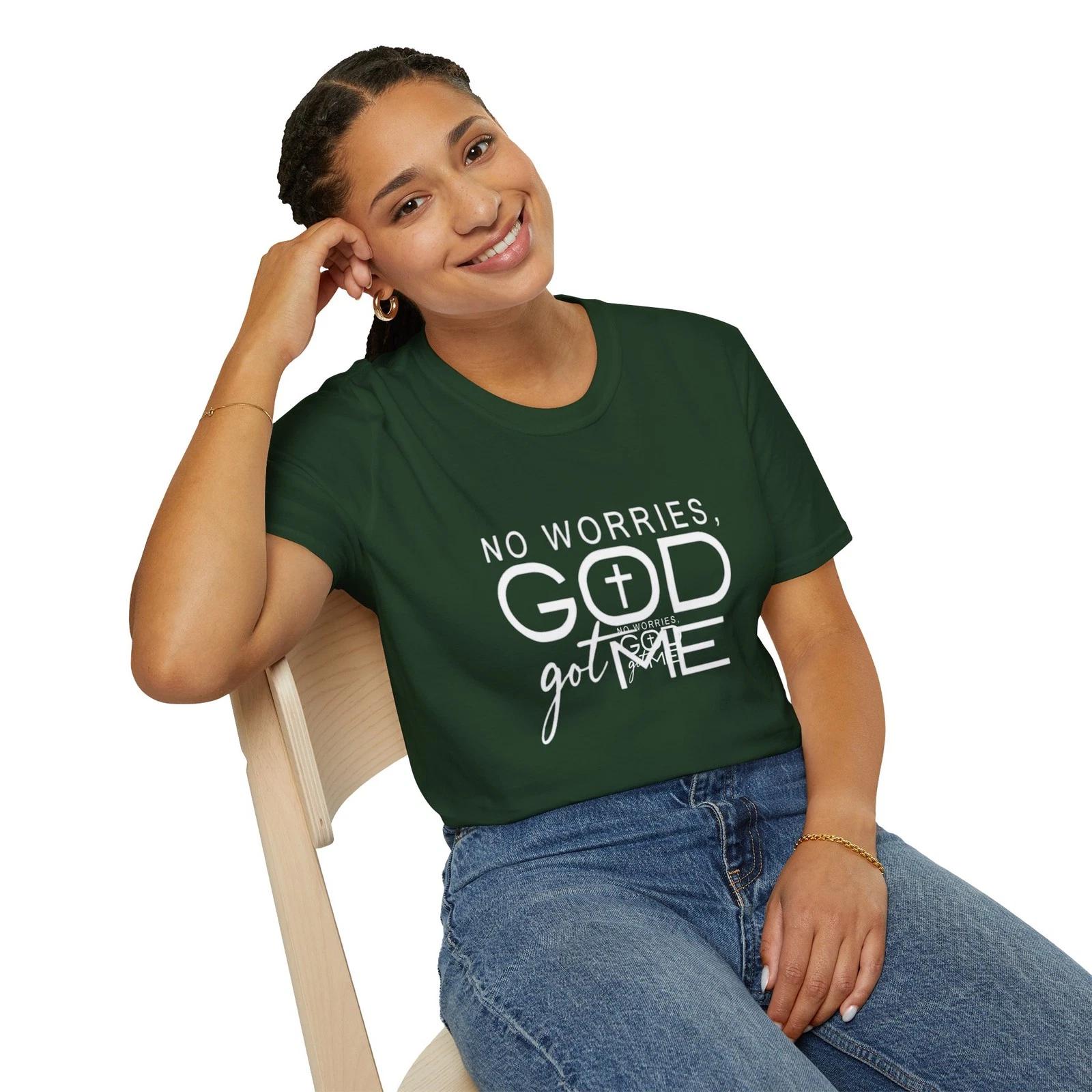 No Worries God Got Me T-Shirt | Christian Faith Scripture Tee 3XL